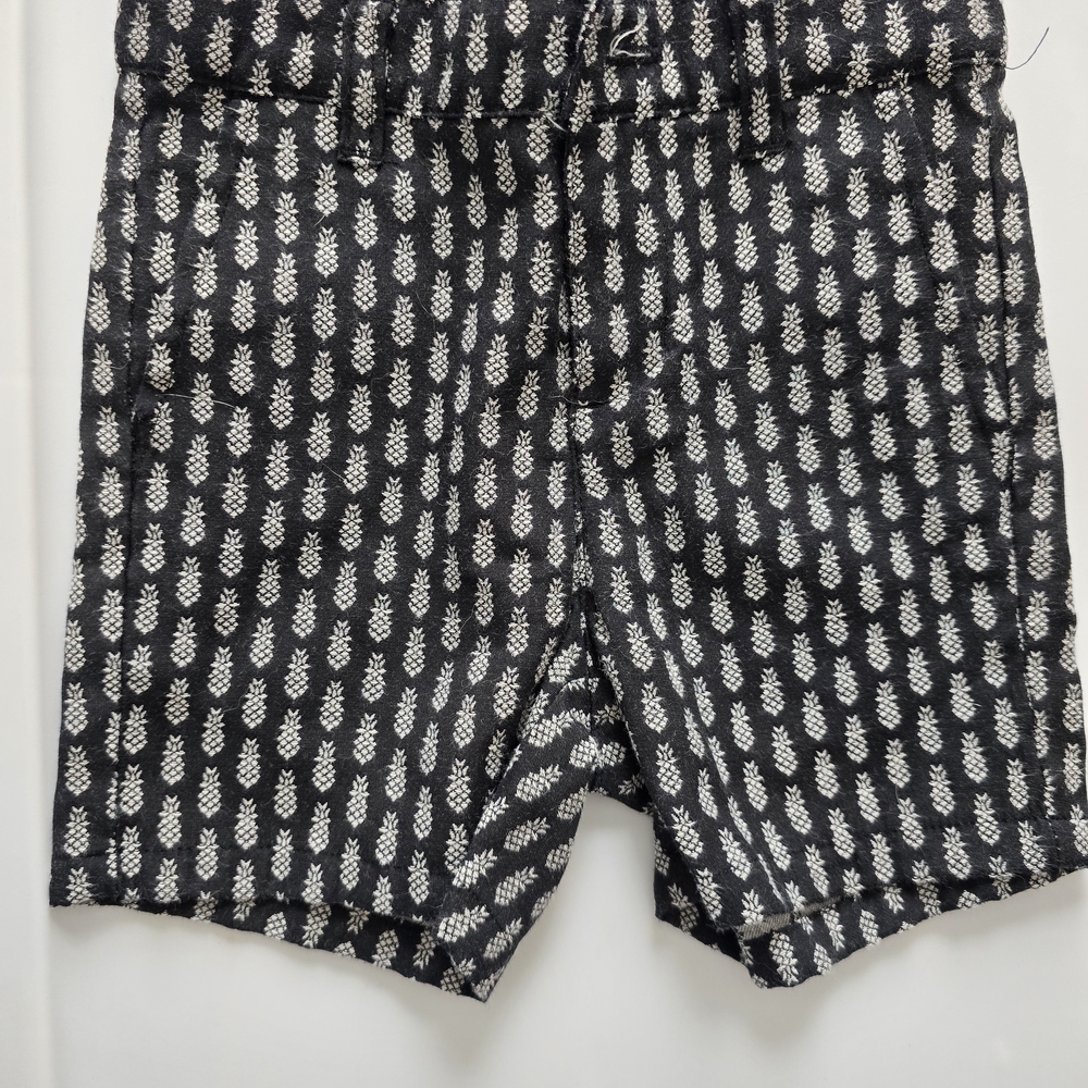 Janie and Jack Black and White Pineapple Pattern Shorts